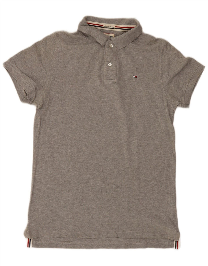 Tommy Hilfiger Polo Homme Gris Moyen Coton