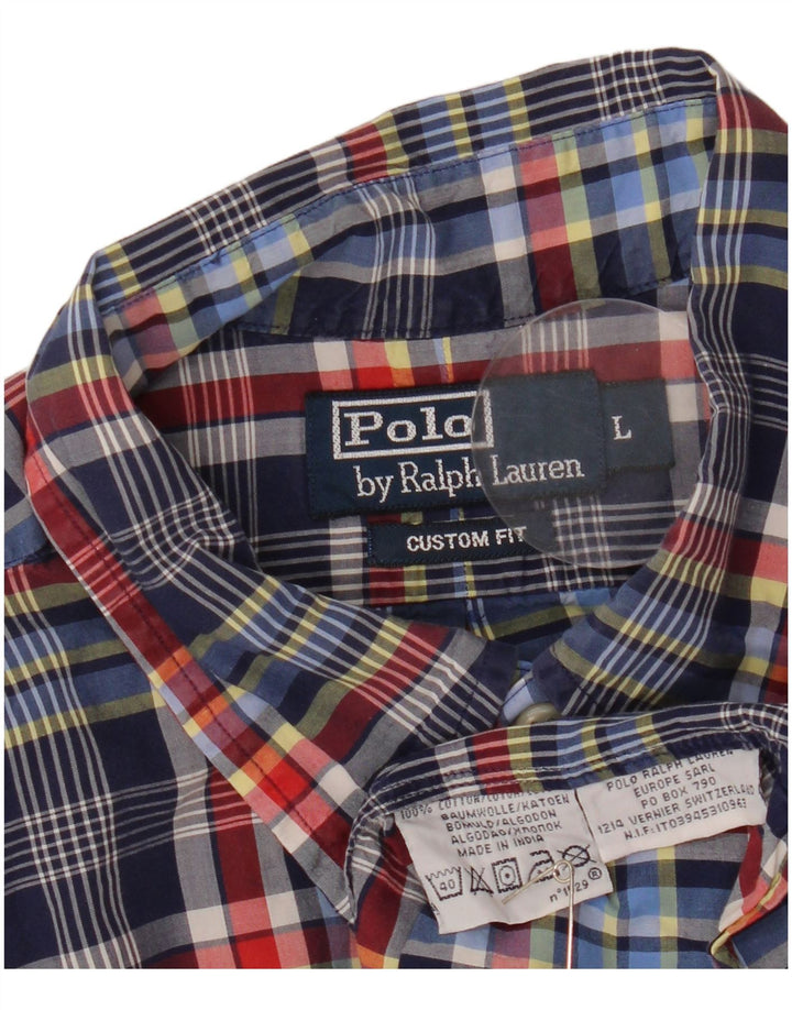 Polo Ralph Lauren Chemise ajustée pour homme en coton à carreaux bleu grand