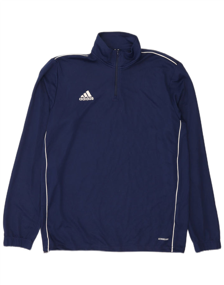 Adidas Aeroready Pull à col zippé pour homme Bleu marine Taille L