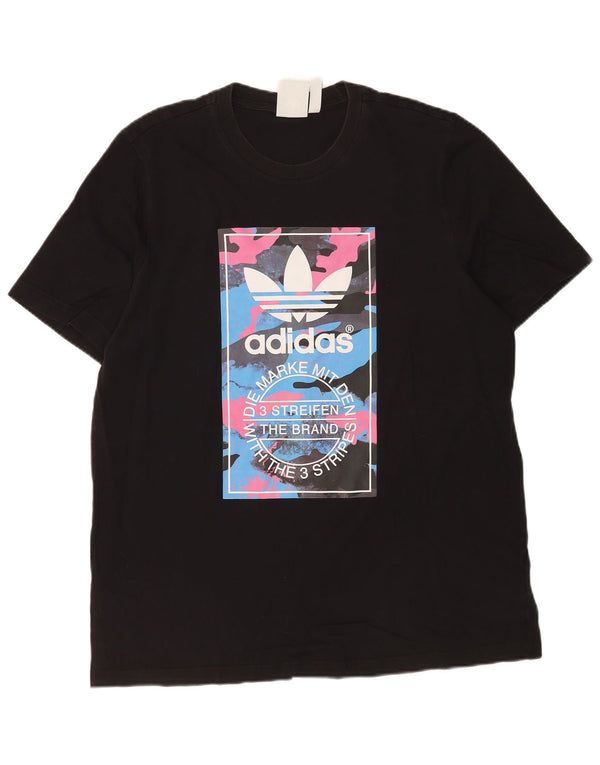Adidas Mens Graphic T-Shirt Top XL Noir Coton