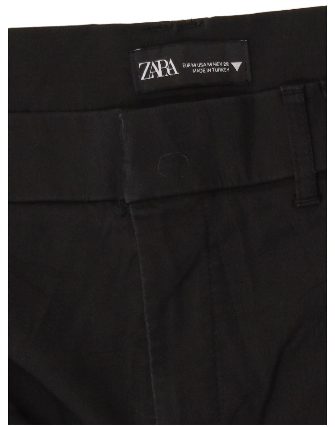 Zara Pantalon décontracté évasé pour femme Medium W28 L33 Coton noir