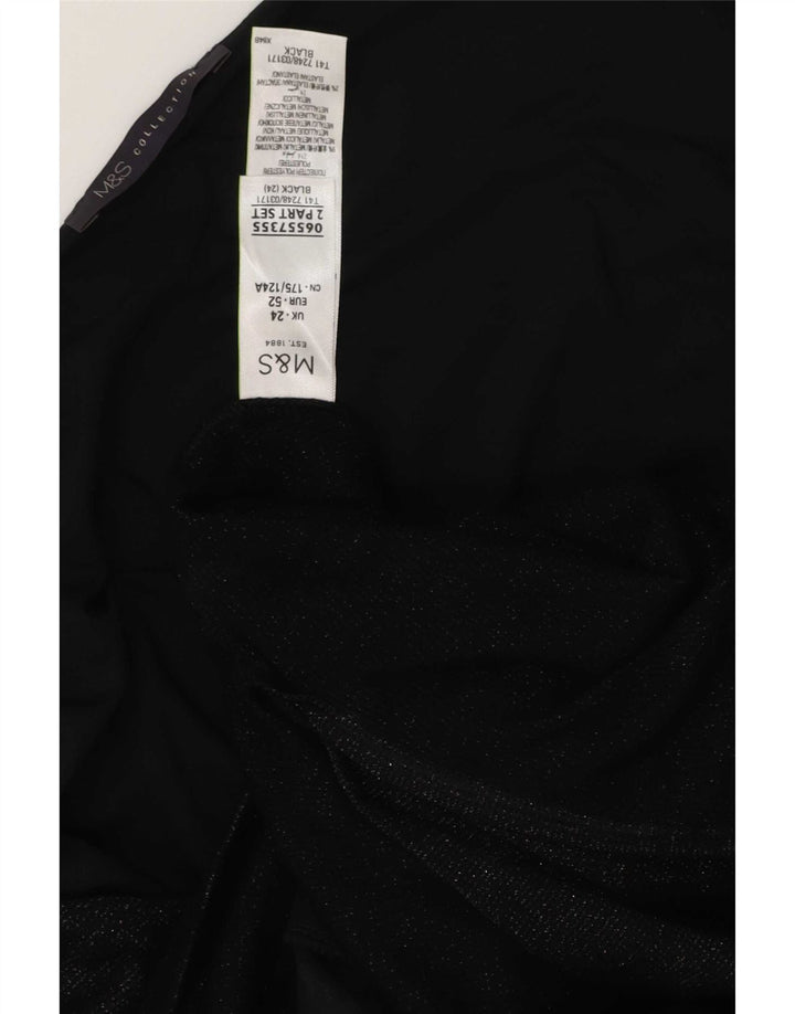 Marks & Spencer Robe tunique sans manches pour femme UK 24 4XL Noir Polyester