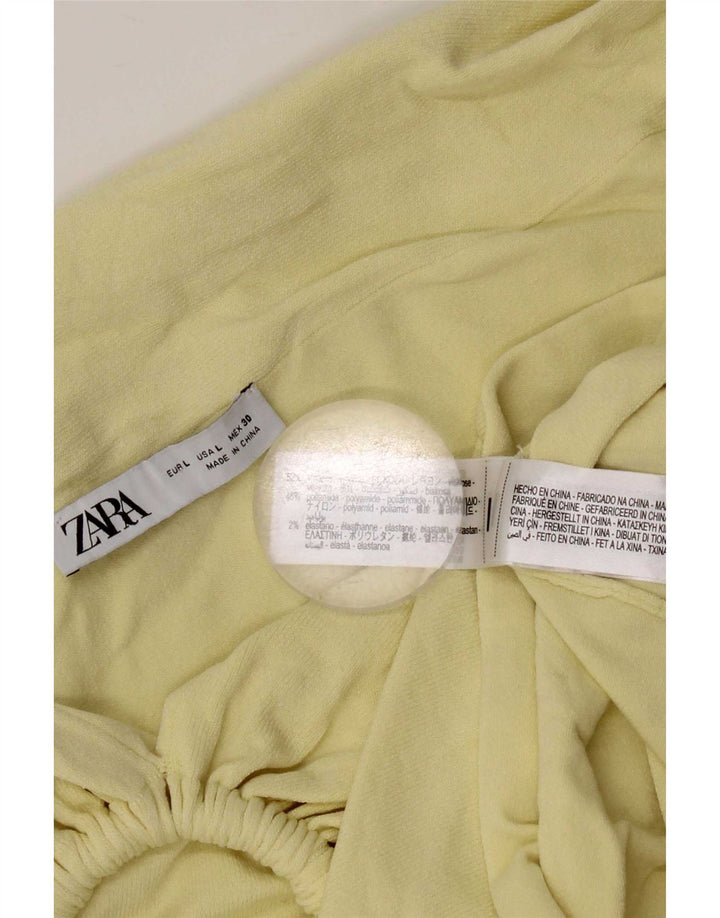 Zara Haut à épaules dénudées pour femme UK 16 Large Viscose Jaune