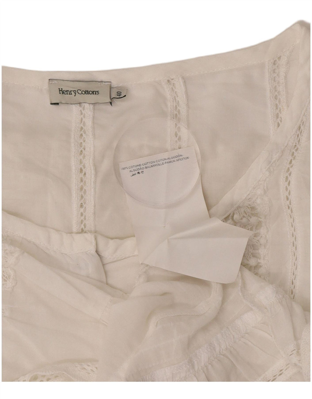 Henry s Tunique surdimensionnée à manches 3/4 pour femme IT 40 Small Blanc