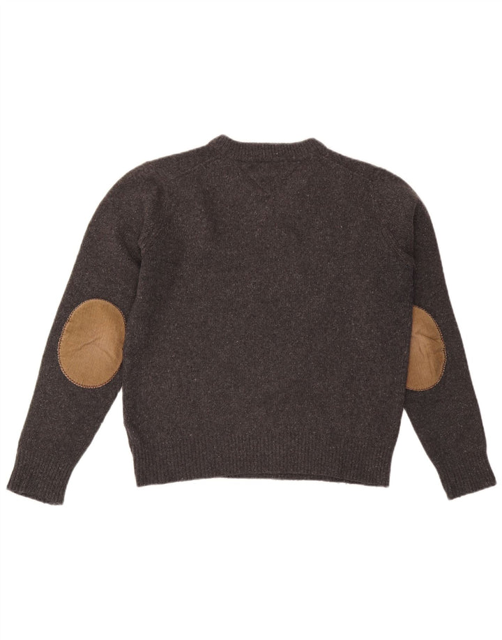 Tommy Hilfiger Pull Col V Homme Gris Moyen Laine Mouchetée