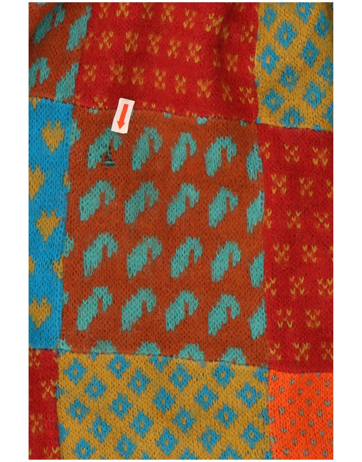 vintage Womens Knit A-Line Jupe W26 Petit Patchwork multicolore