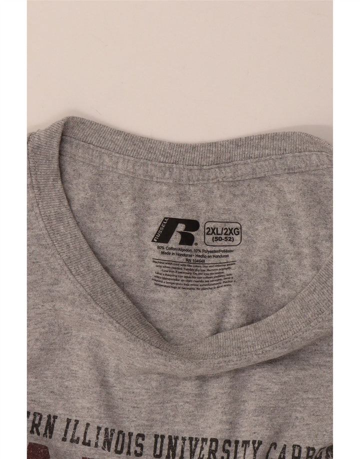 RUSSELL ATHLETIC T-shirt graphique Salukis pour homme en coton gris 2XL