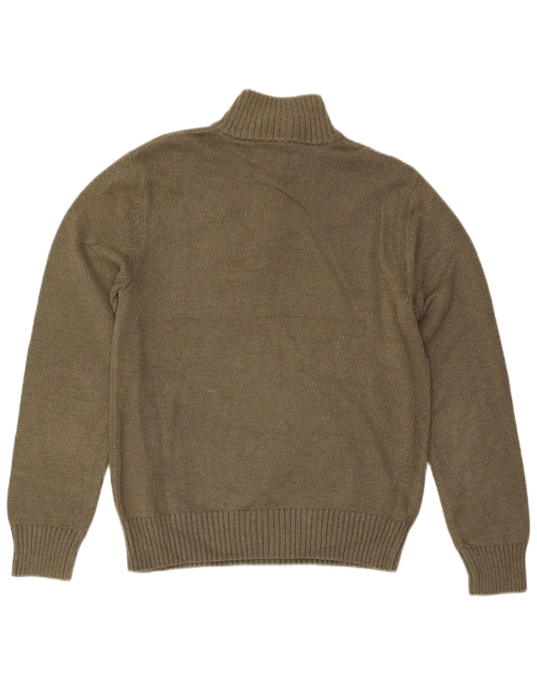EDDIE BAUER Pull col zippé pour homme Petit coton kaki