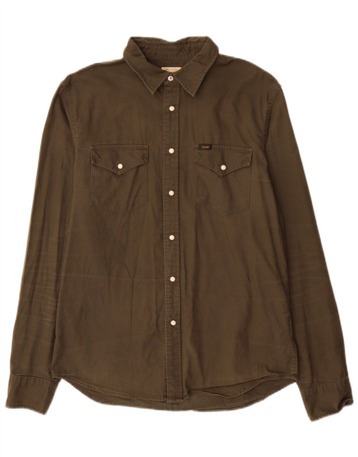 Lee Chemise Slim Fit Homme Kaki Moyen Coton