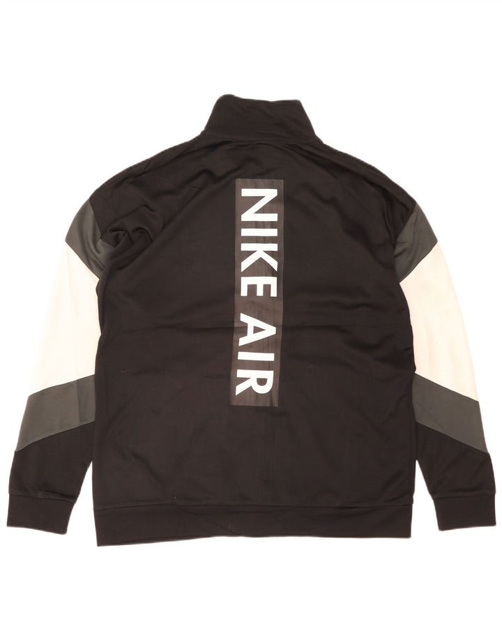 NIKE Veste de survêtement graphique pour hommes, grande taille, en polyester color block noir