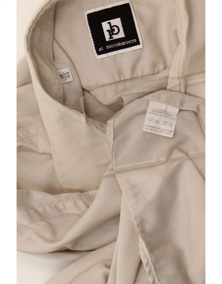Roccobarocco Chemise Homme Taille 18 45 2XL Coton Beige