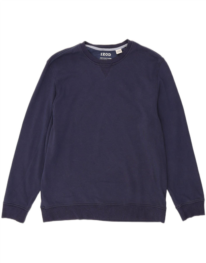 IZOD Mens Sweatshirt Jumper Large Navy Blue Polyester Vintage Izod and Second-Hand Izod from Messina Hembry 