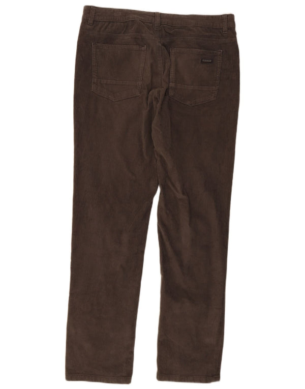 Napapijri Mens Straight Corduroy Trousers W34 L34 Grey Cotton