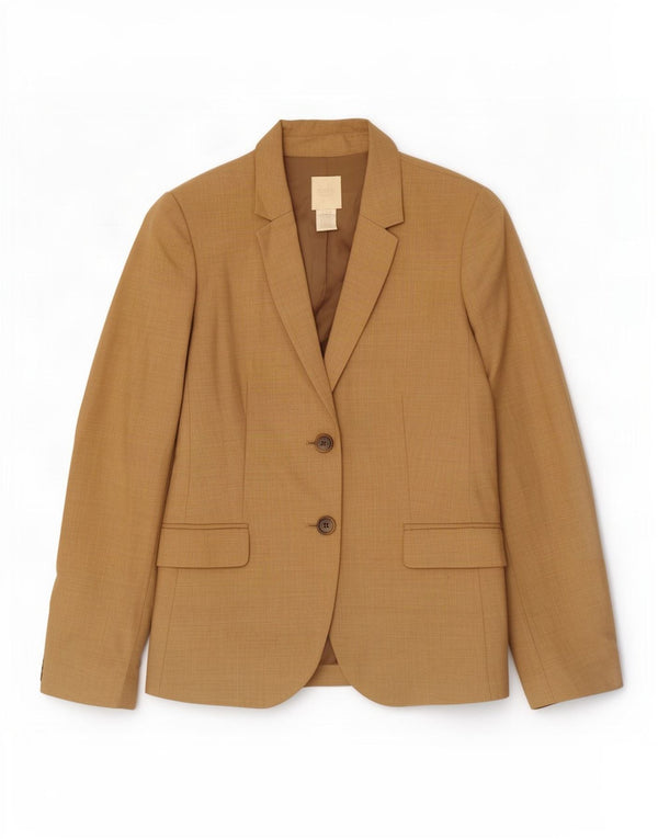 J. Crew Veste blazer à 2 boutons pour femme US 10 Grande laine marron