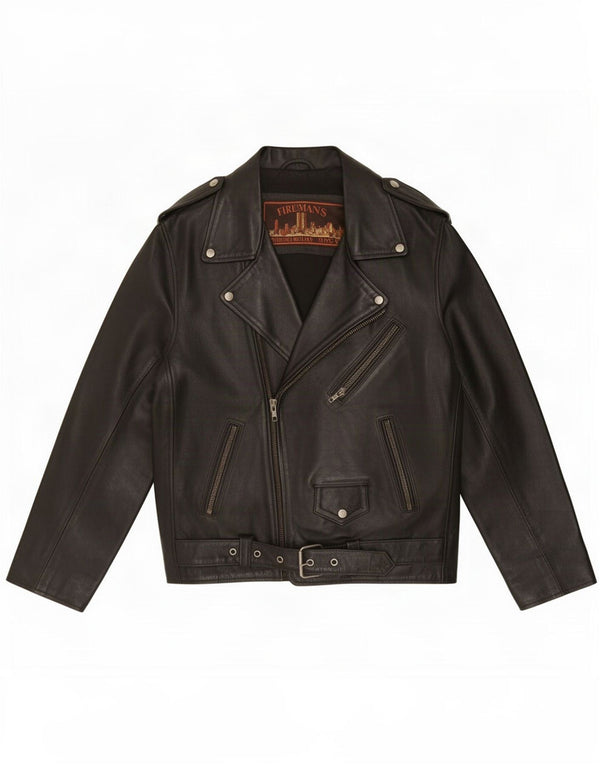 Vintage Veste en cuir pour homme UK 38 Medium Noir