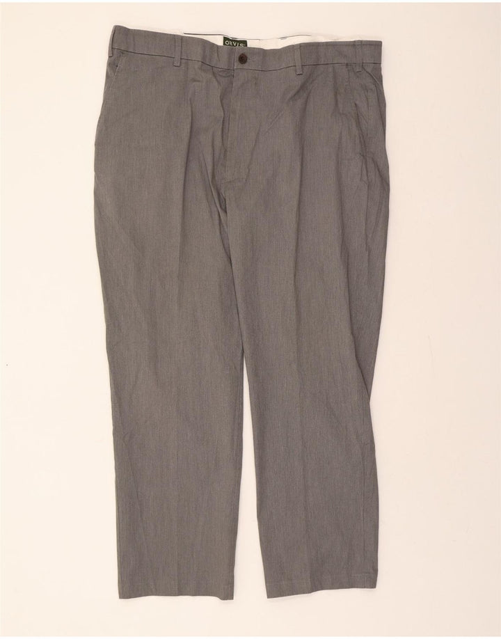 ORVIS Mens Straight Chino Trousers W44 L30  Grey Polyester Vintage Orvis and Second-Hand Orvis from Messina Hembry 