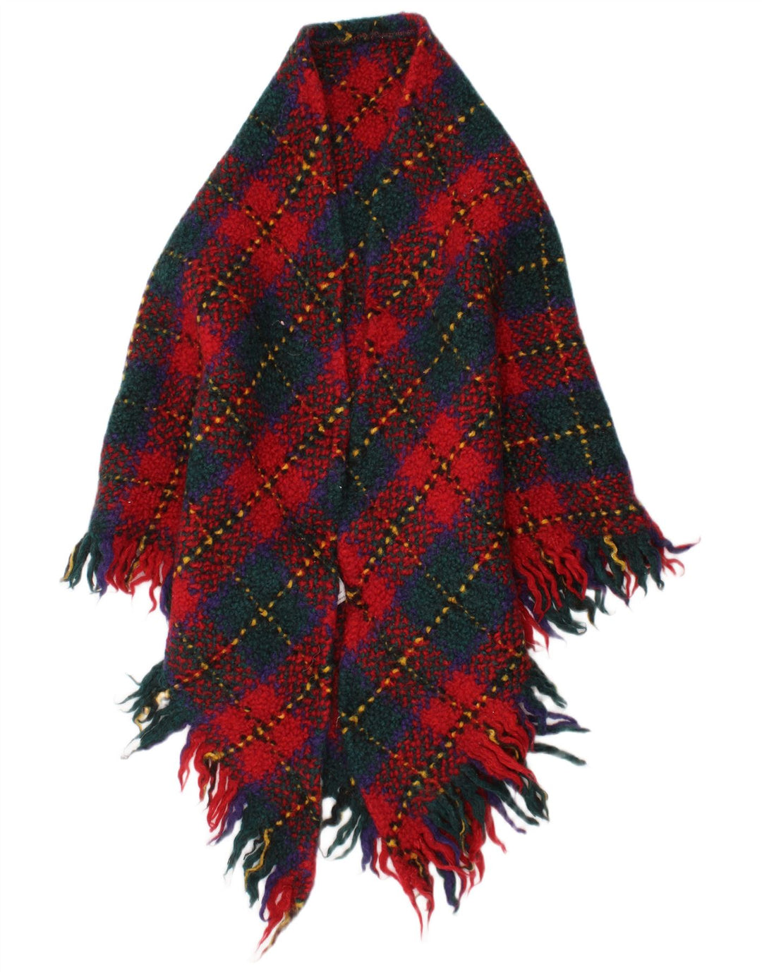 Branigan Poncho châle en tricot pour femme Taille unique L31 Plaid multicolore