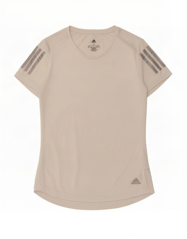Adidas Femmes Aeroready T-Shirt Top UK 8/10 Petit Blanc Polyester