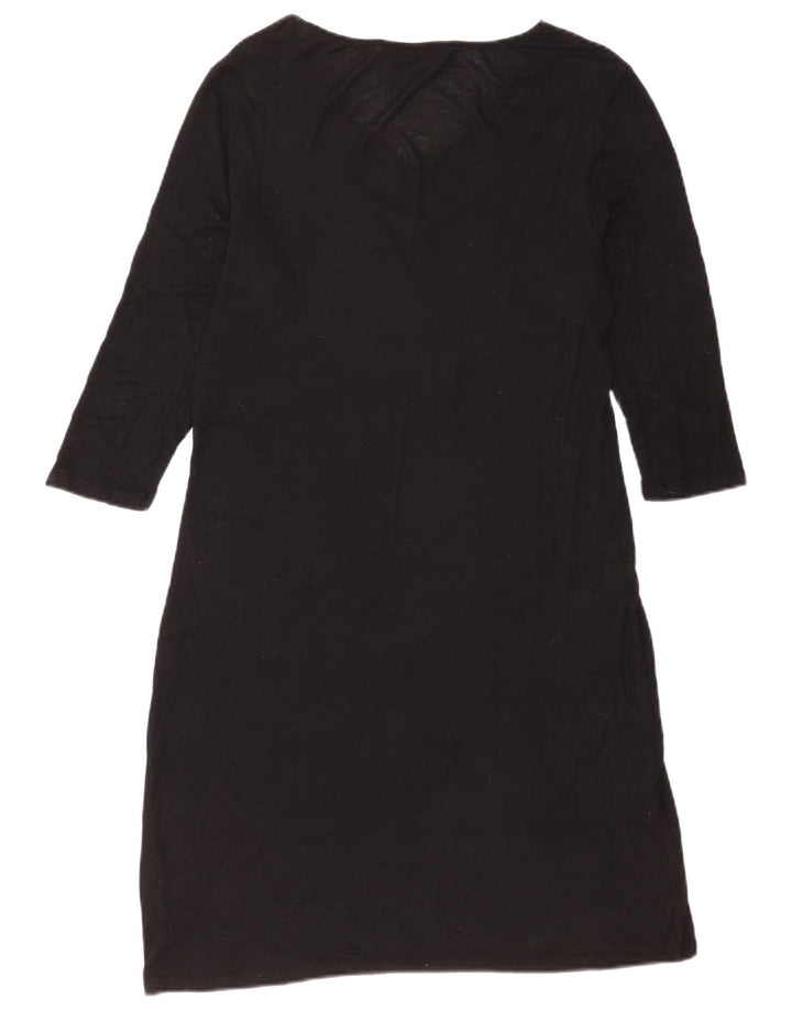 Marks & Spencer Robe droite à manches 3/4 pour femme UK 14 Large Noir Modal
