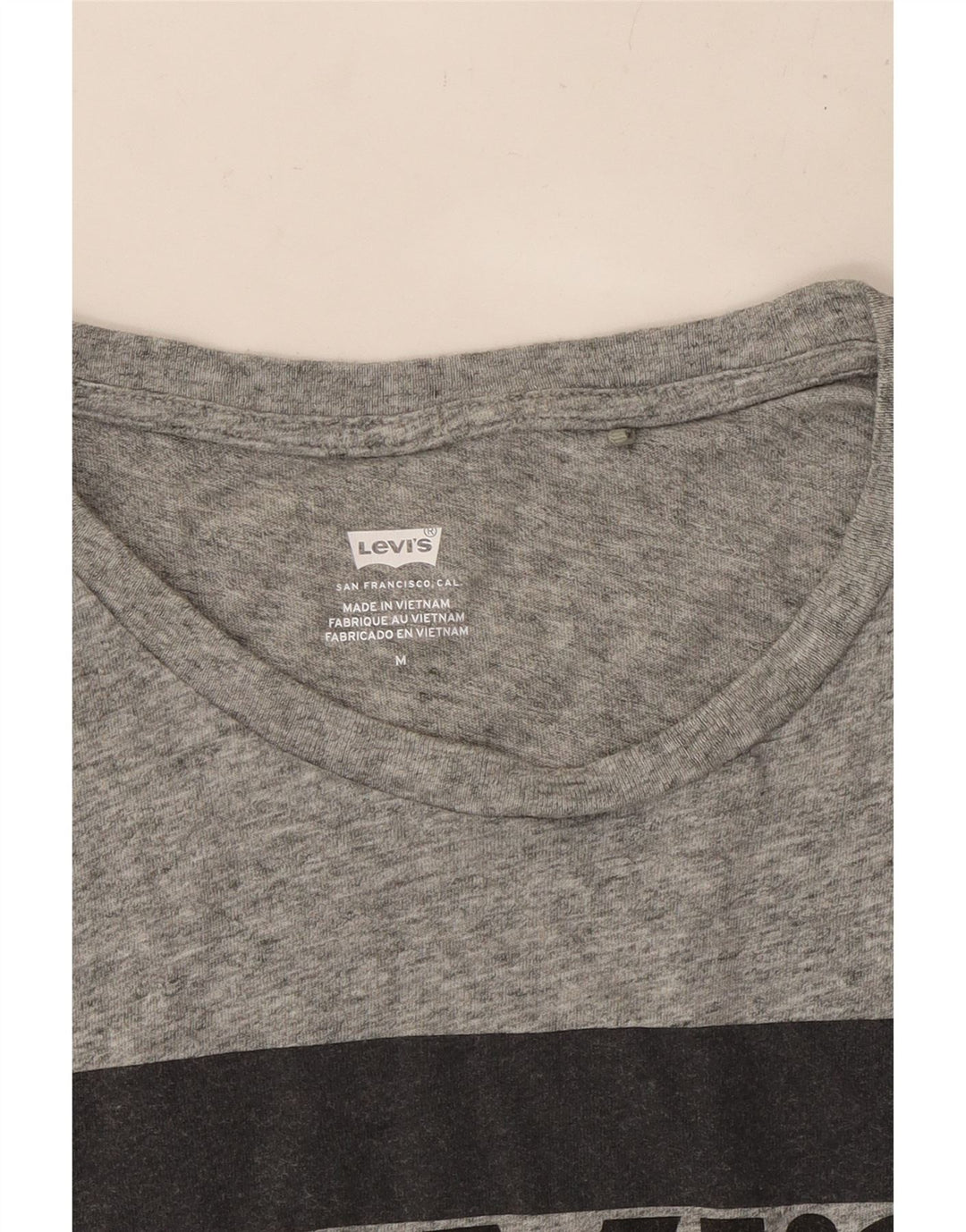 LEVI'S T-Shirt Graphique Femme UK 14 Gris Moyen Moucheté