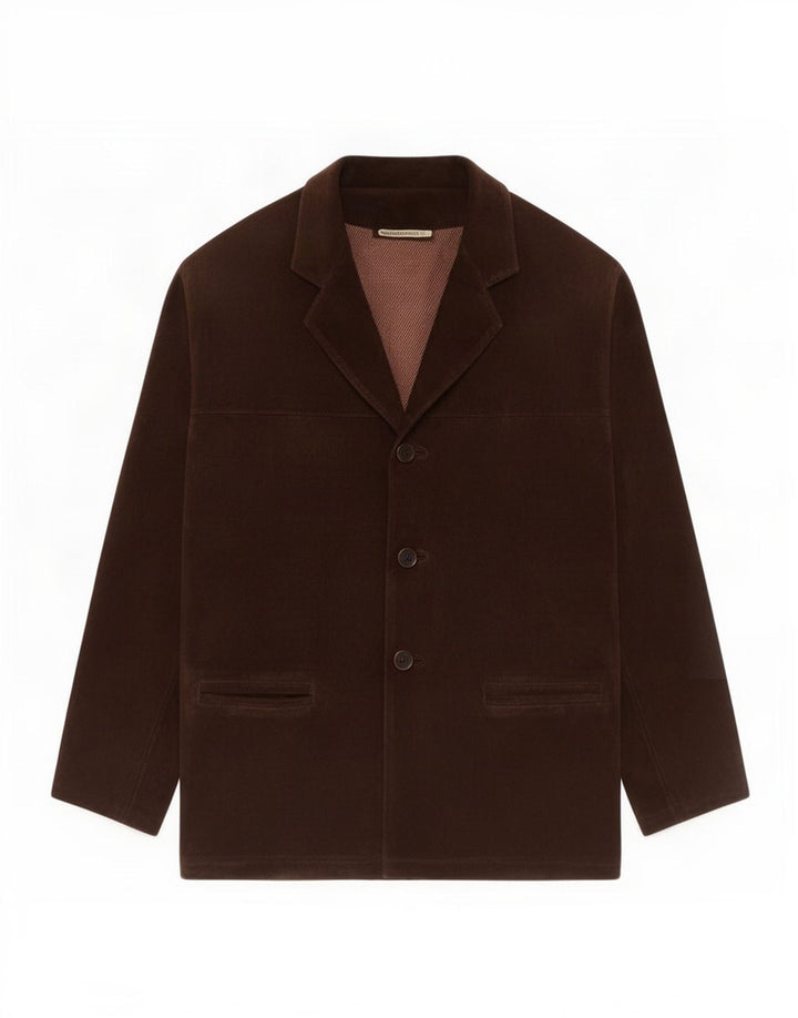 J. C. Twidd Manteau coupe-vent en daim pour homme IT 50 Grand cuir marron