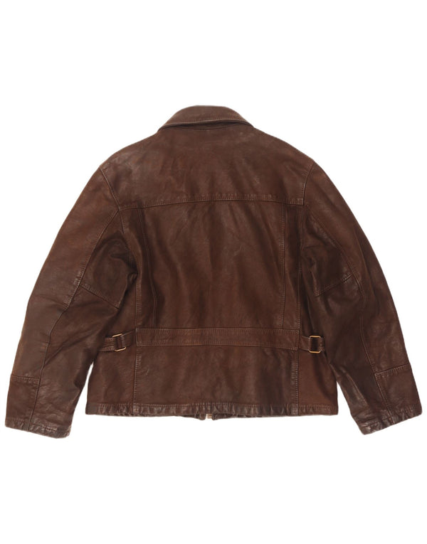 Donna Pelle Veste en cuir coupe ample pour homme IT 46 Petit cuir marron