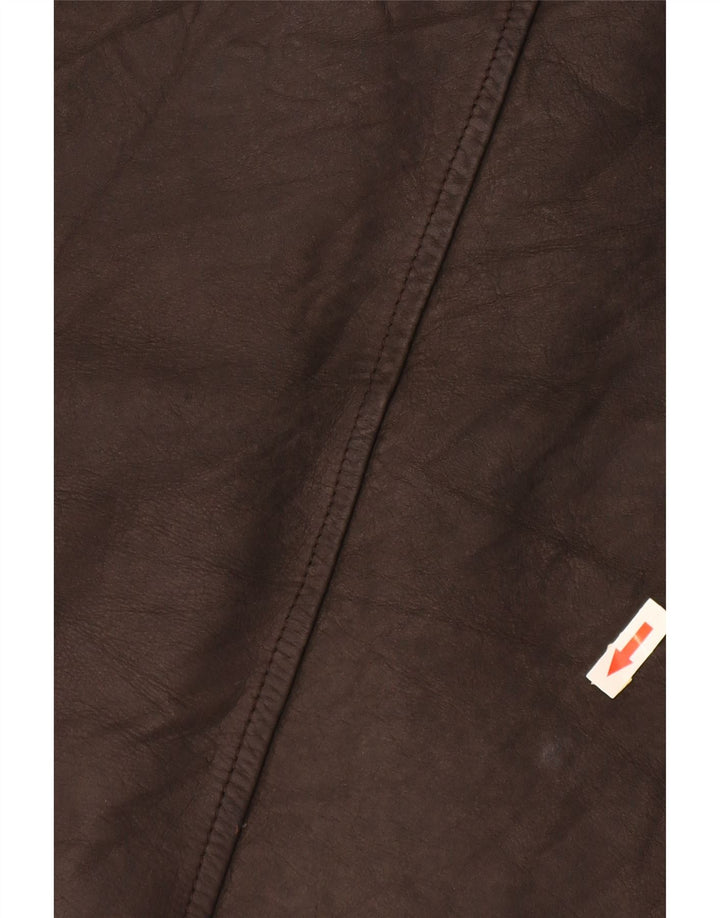 Clinton Veste en cuir pour homme UK 40 Grand cuir marron