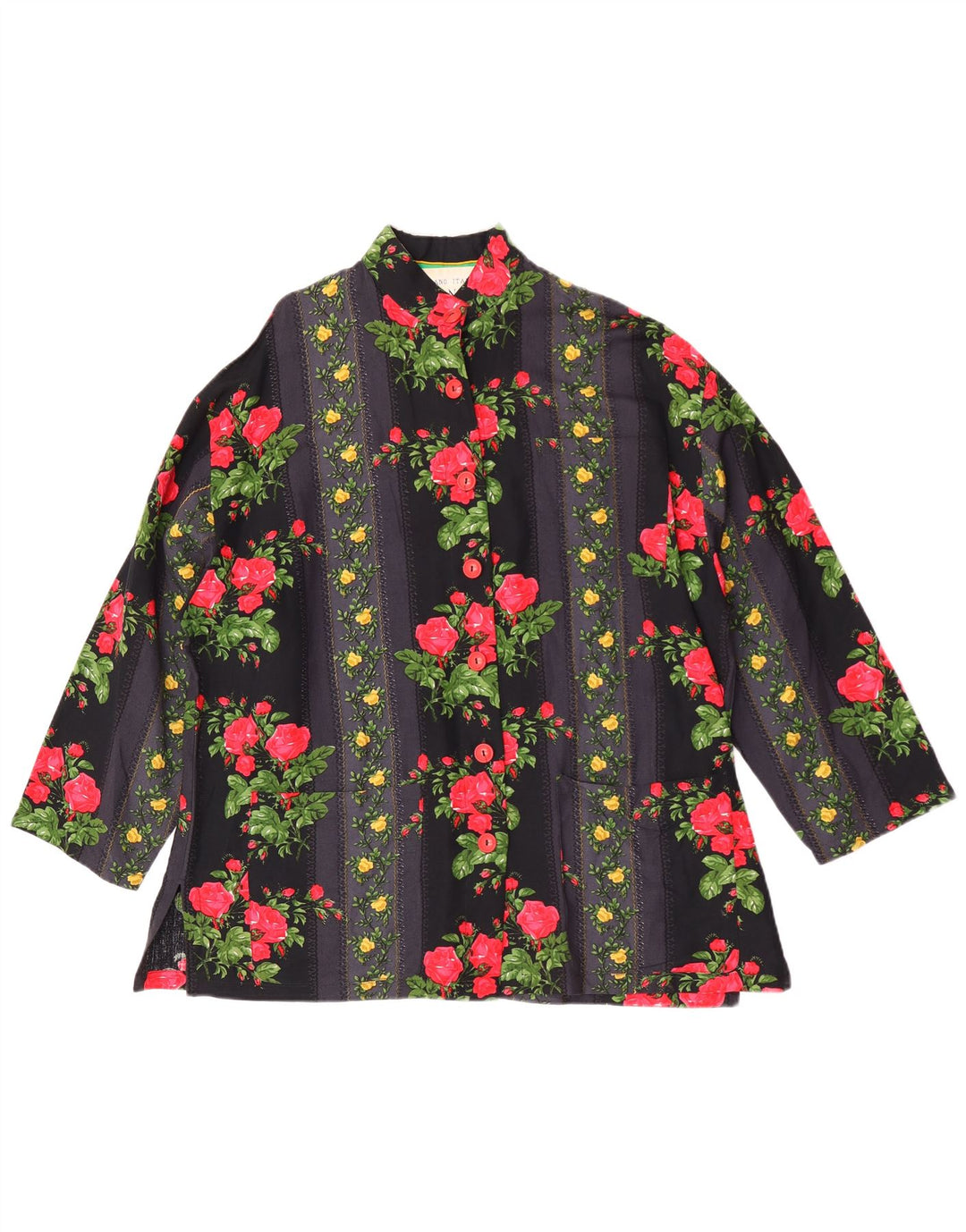 Avenue Chemisier surdimensionné à manches 3/4 pour femme IT 42 Noir moyen floral