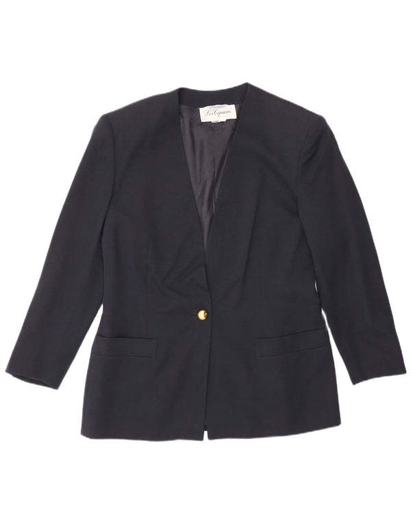 Les Copains Veste Blazer 1 Bouton Femme UK 14 Bleu Marine Moyen