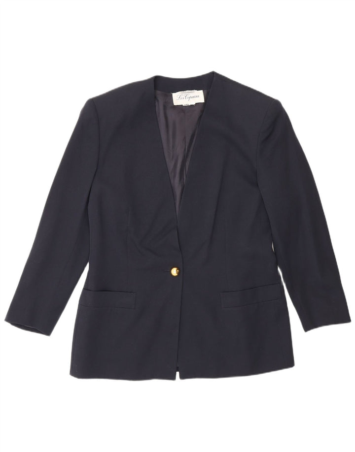Les Copains Veste Blazer 1 Bouton Femme UK 14 Bleu Marine Moyen