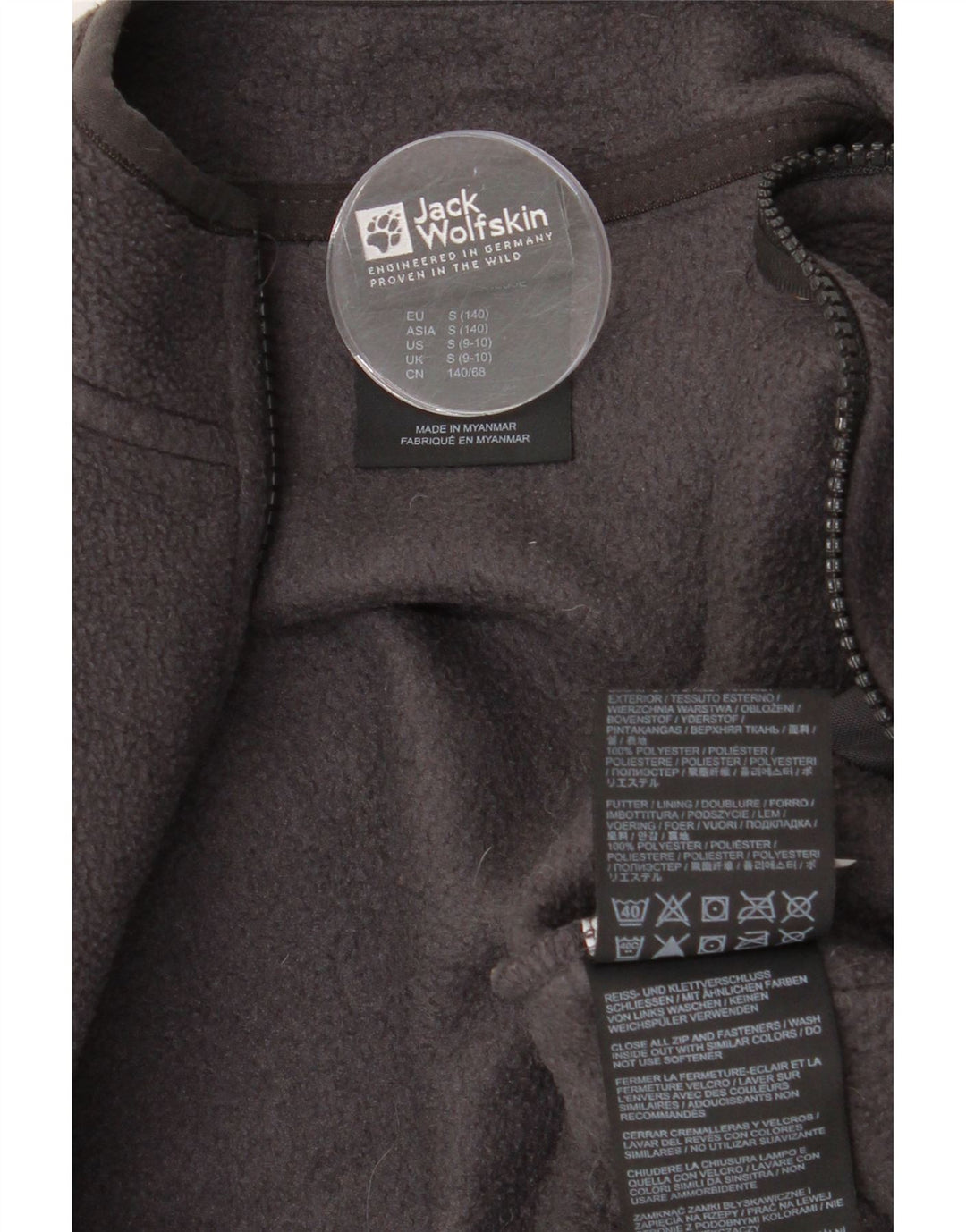 Jack Wolfskin Veste Polaire Garçon 9-10 ans Petit Gris Polyester