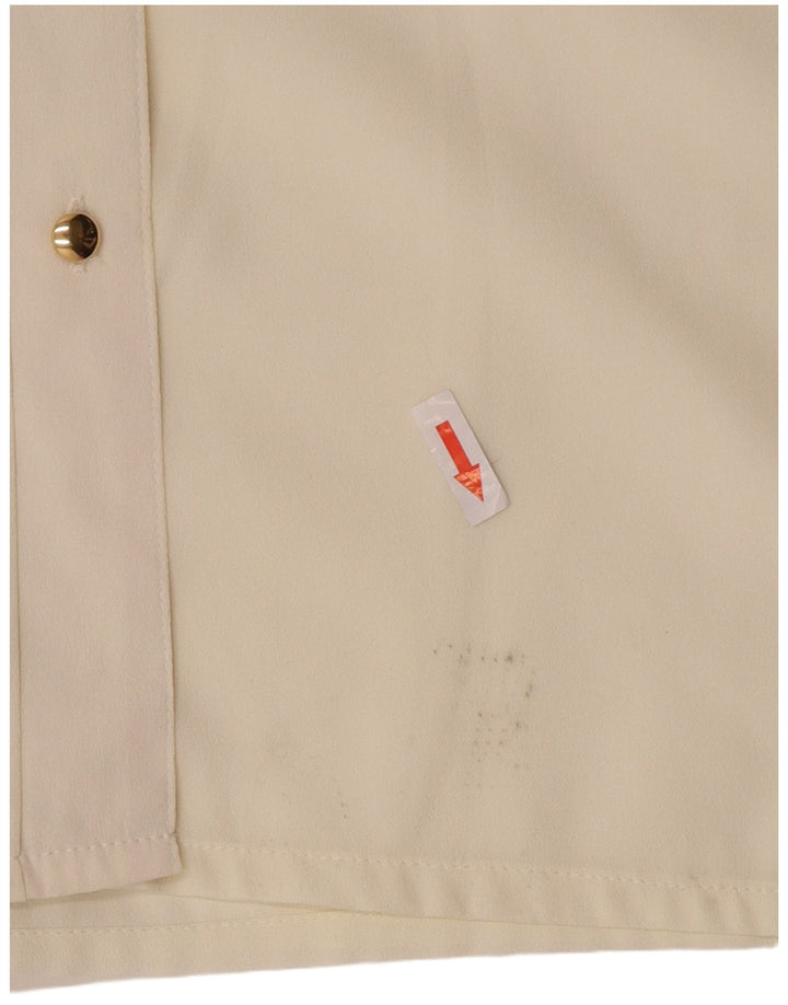 Chemisier chemise femme vintage UK 14 Medium Off White Viscose