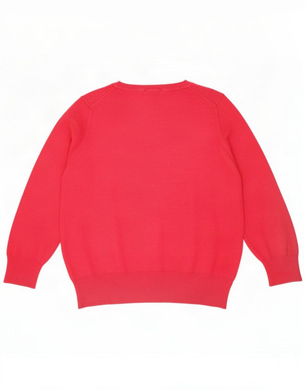 Marks & Spencer Pull col en V pour femme UK 24 4XL Rose Viscose