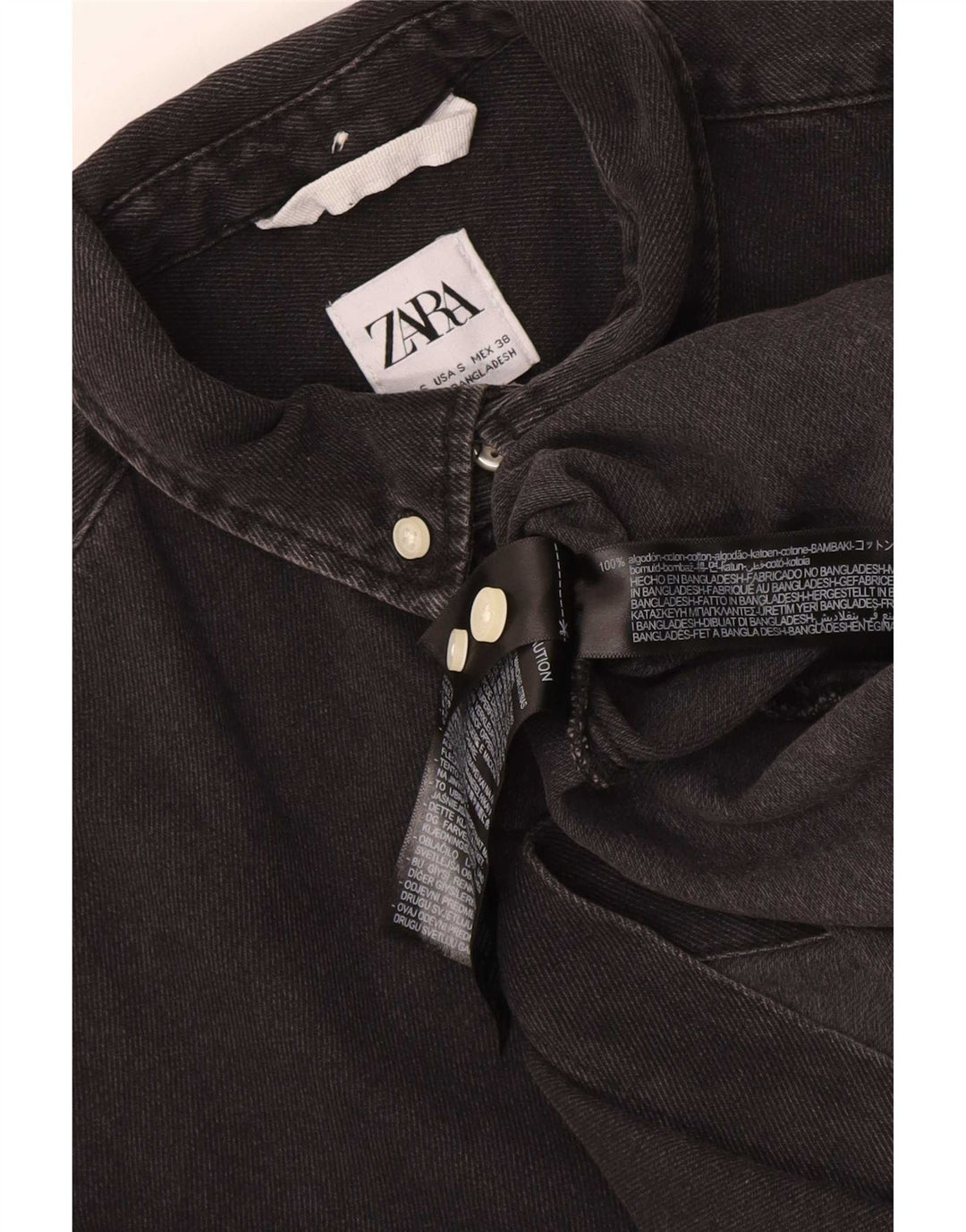 Chemise En Jean Zara Homme Small Noir Coton