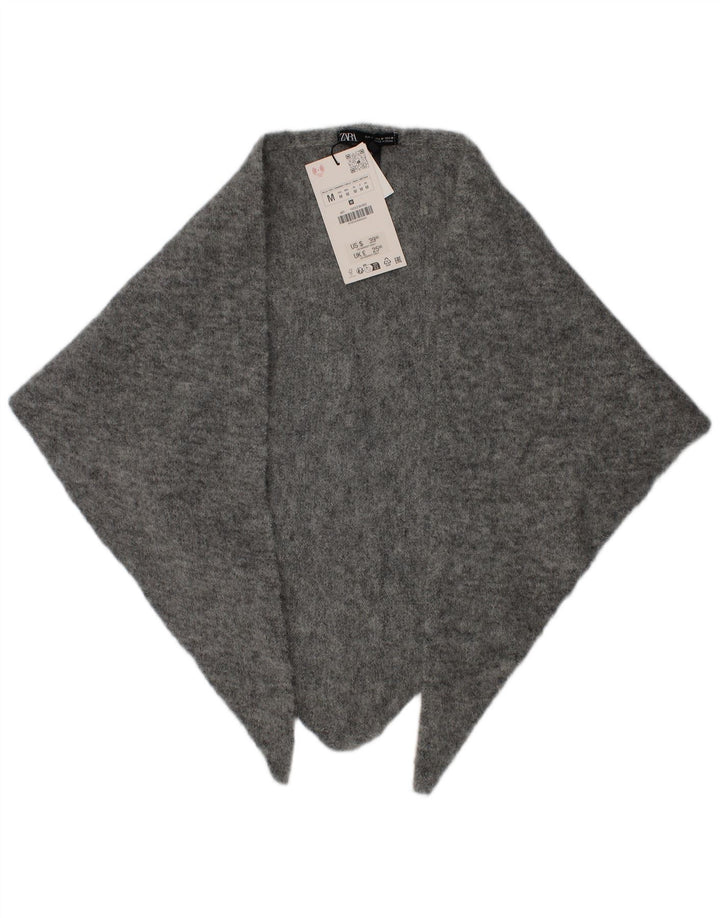 Zara Femme Tricot Châle Acrylique Gris Moyen