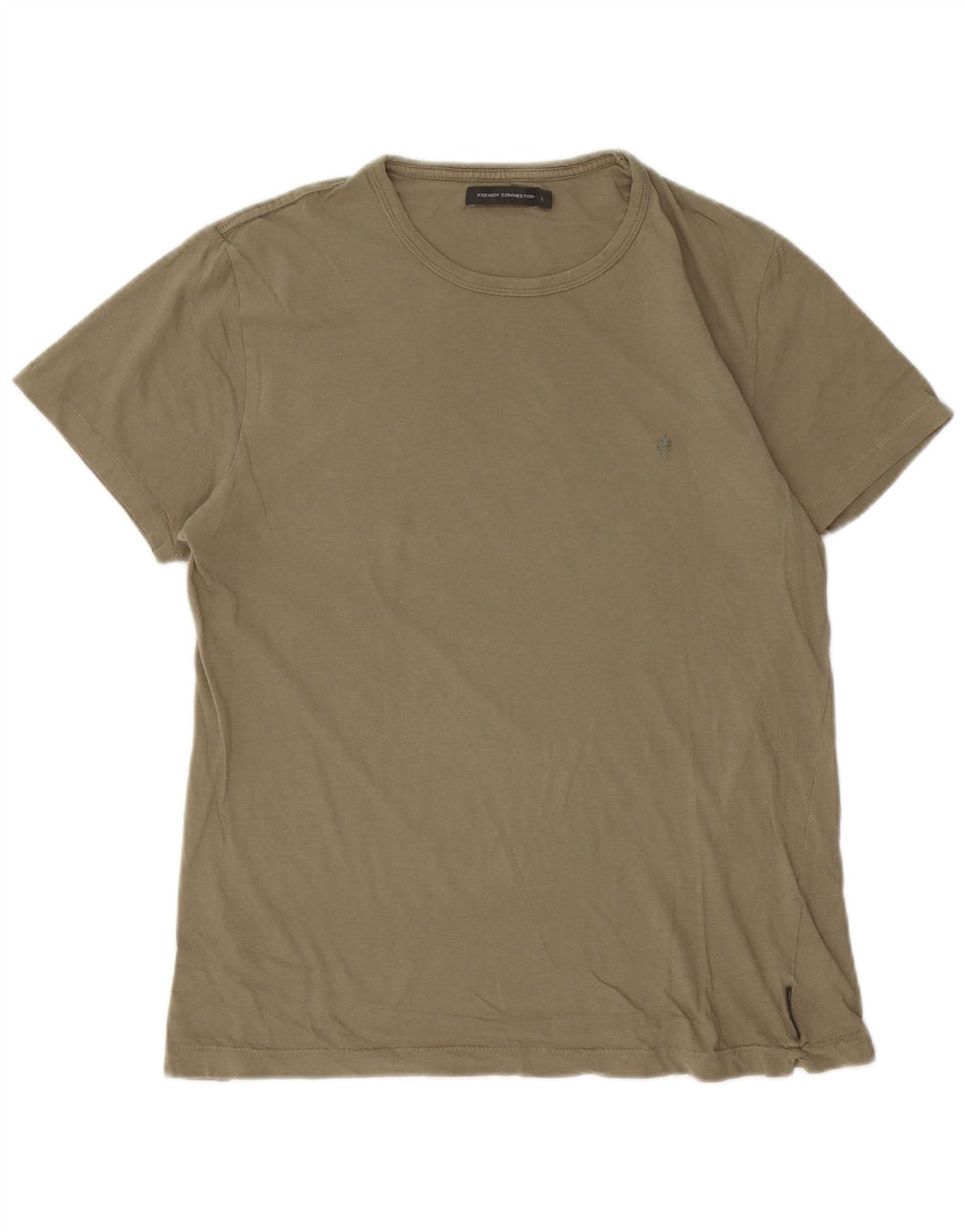 French Connection T-Shirt Homme Haut Large Kaki Coton