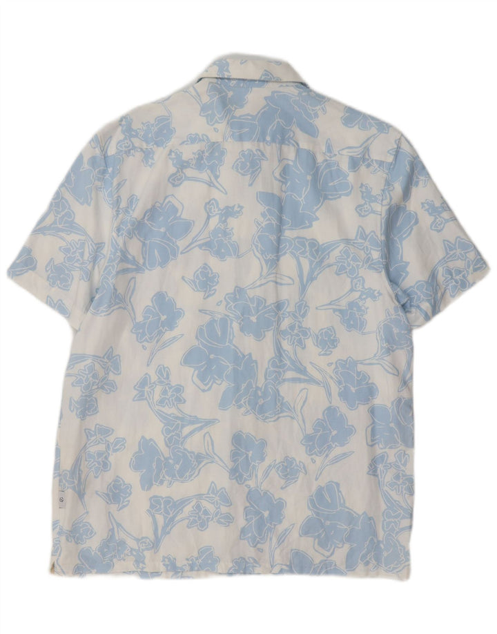 Ted Baker Chemise à manches courtes pour homme Taille 3 Bleu moyen Floral Lyocell