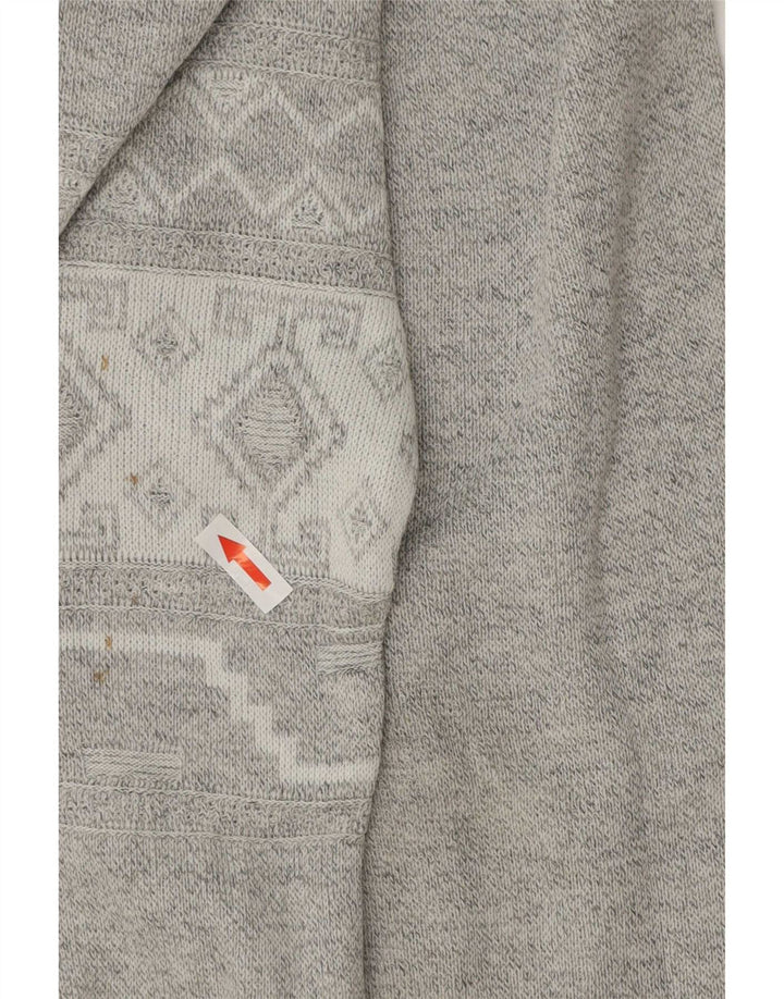 vintage Mens Boat Neck Jumper Pull XL Gris Géométrique