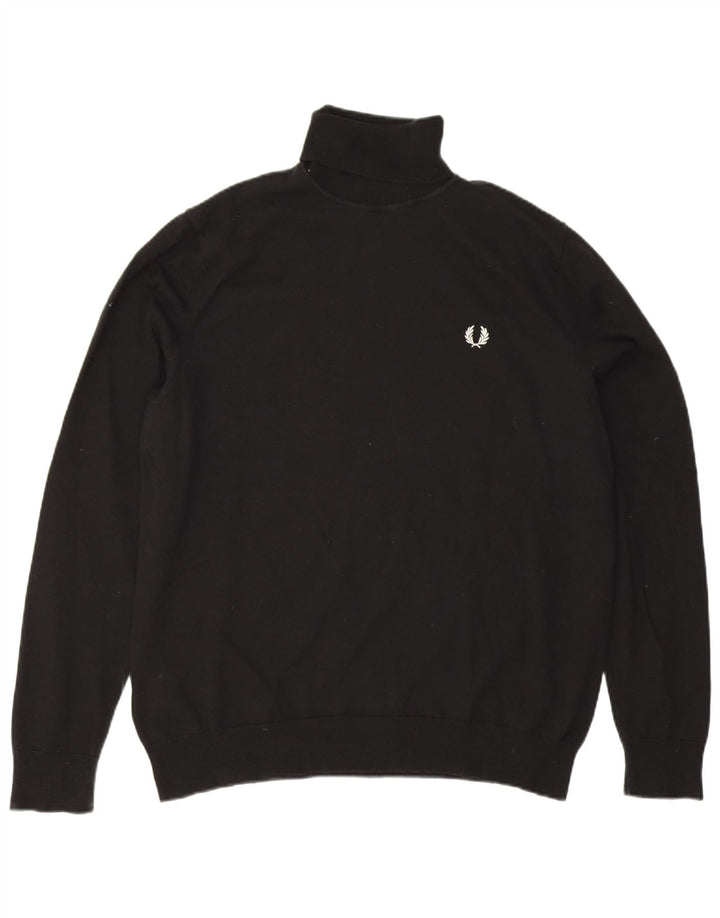 Fred Perry Pull col roulé homme XL laine noire