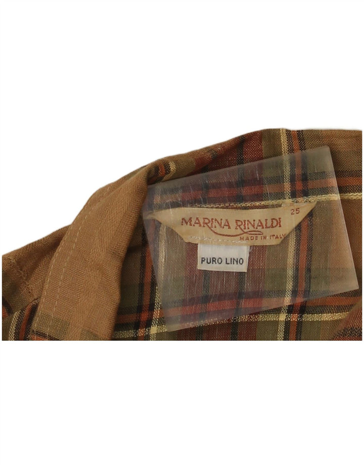 Marina Rinaldi Veste Blazer 2 Boutons Femme Taille 25 Grand Carreau Marron