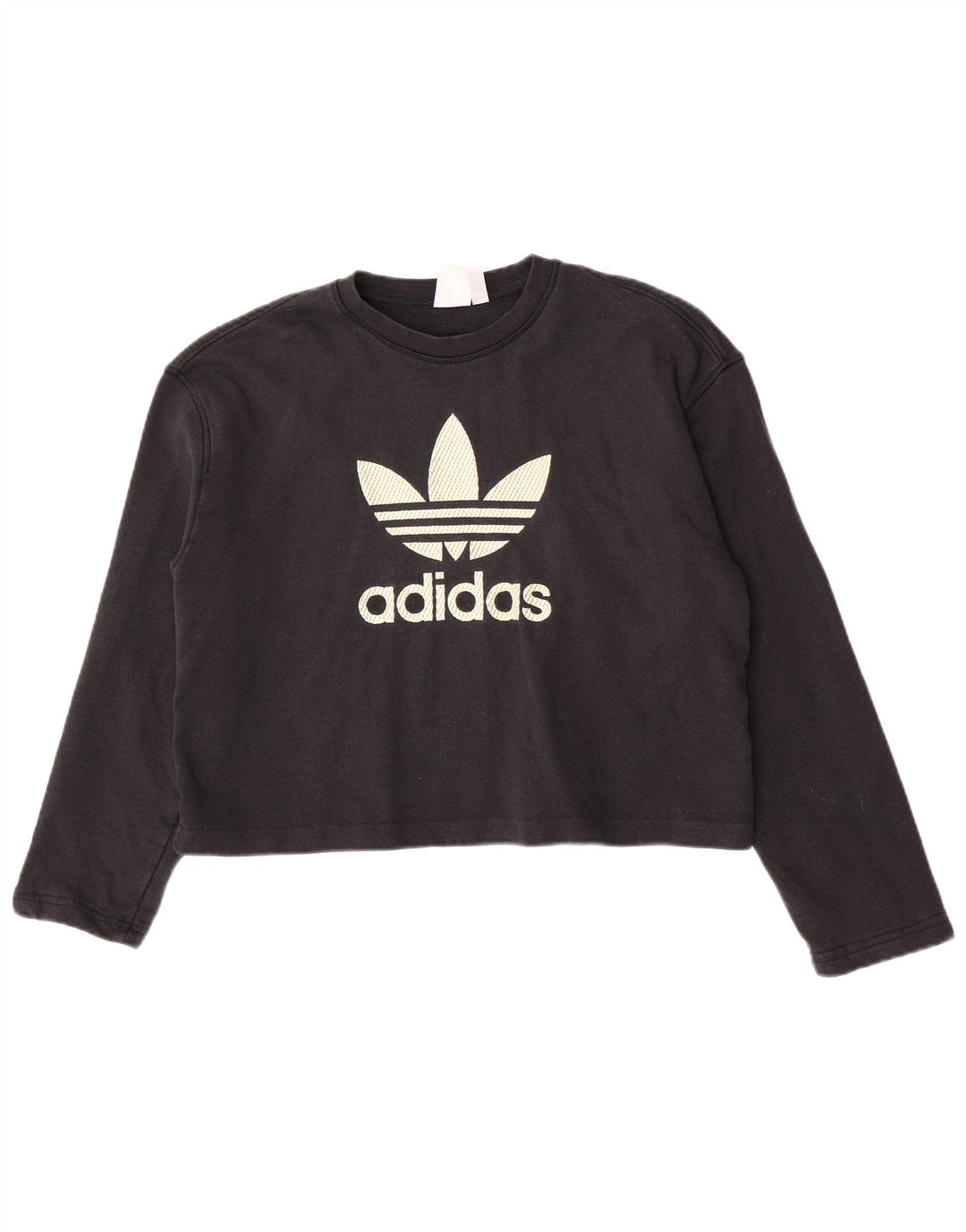 Adidas Haut court surdimensionné à manches longues pour femme UK 8 Petit Noir