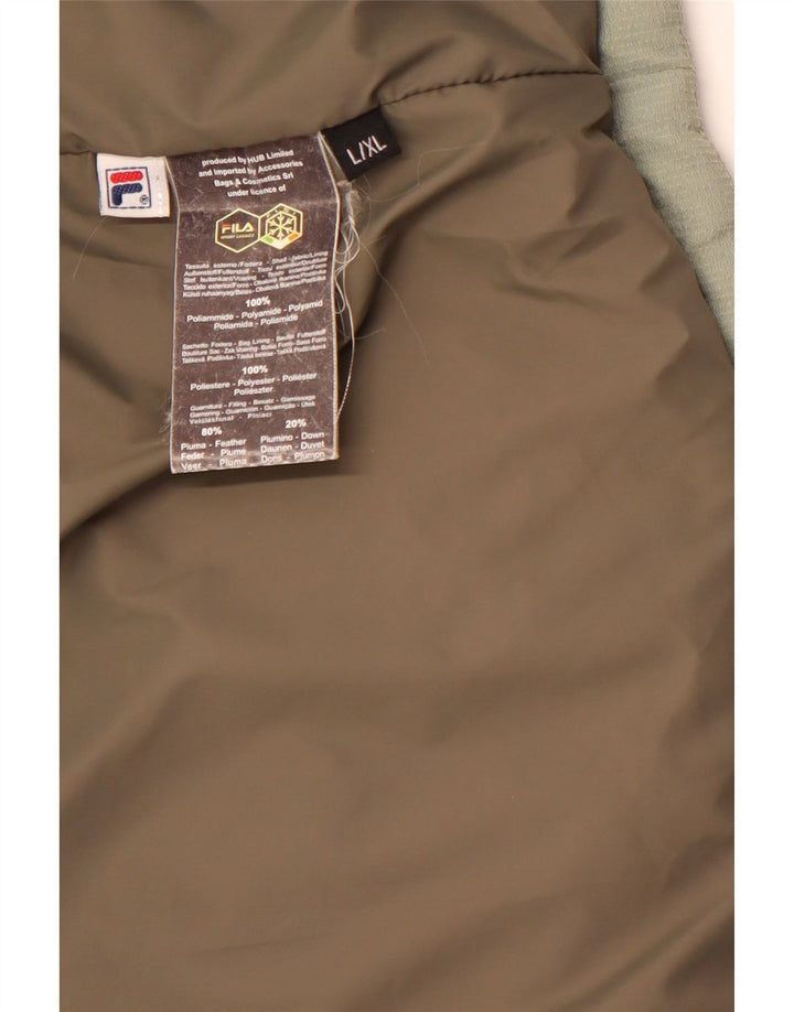 FILA Veste matelassée homme UK 40 Large Vert Polyamide