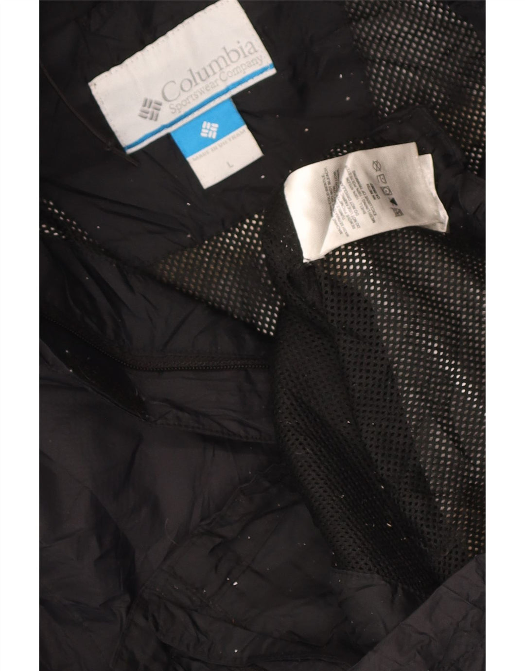Columbia Veste de pluie à capuche pour femme UK 16 Large Noir Nylon
