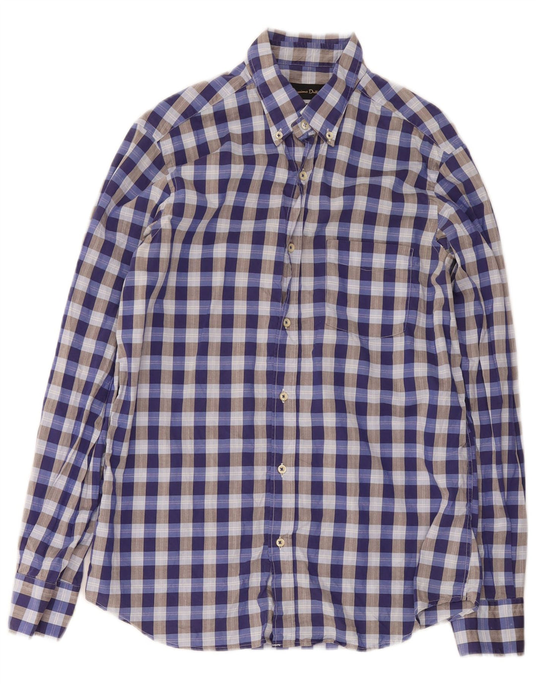 Massimo Dutti Chemise décontractée pour homme Bleu moyen Vichy