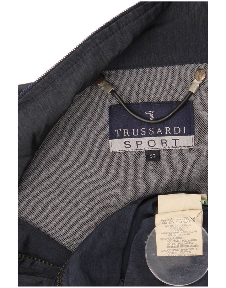 Trussardi Veste de Pluie Homme IT 52 XL Bleu Marine Polyamide