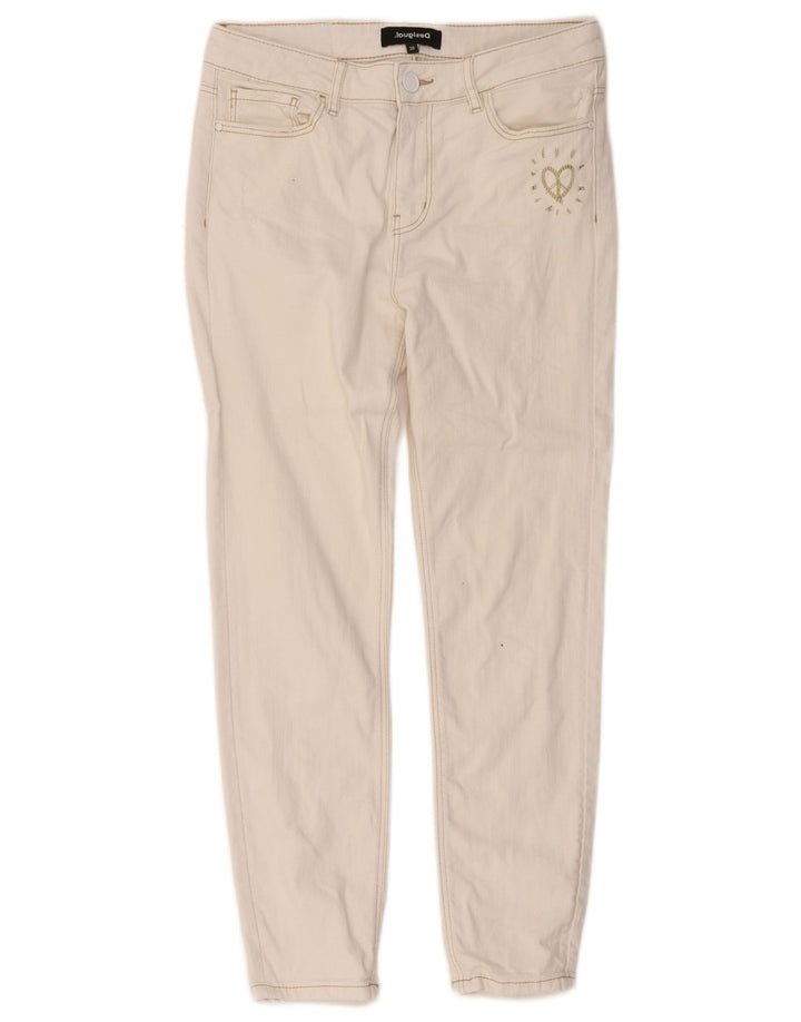 Desigual Jean Court W30 L25 Coton Blanc Femme