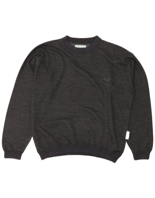 vintage Mens Sweatshirt Jumper Grand Coton Gris
