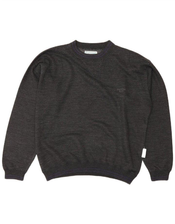 vintage Mens Sweatshirt Jumper Grand Coton Gris