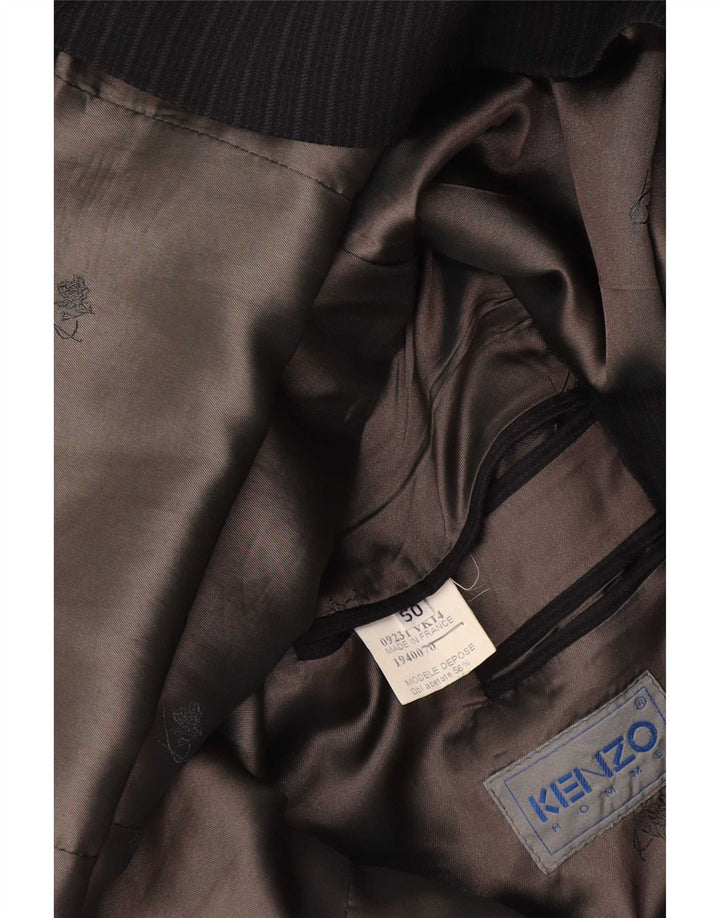 Kenzo Veste Blazer 3 Boutons Homme IT 50 Large Bleu Marine Rayé Acétate