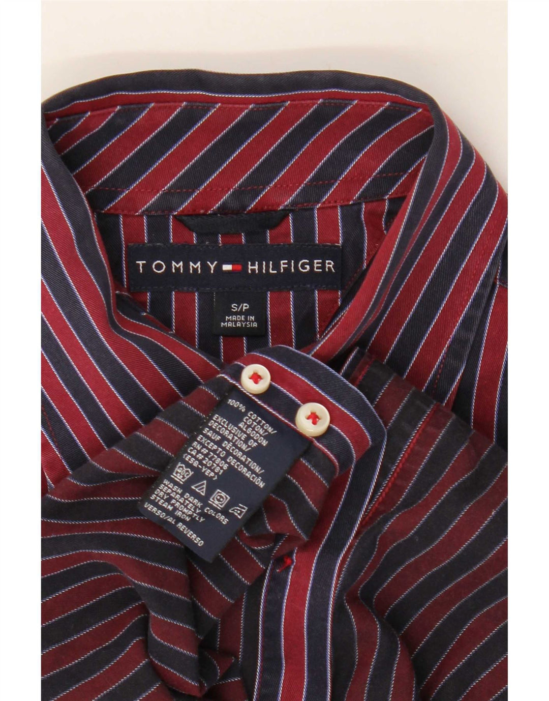 Tommy Hilfiger Chemise Homme Petit Coton Rayé Rouge